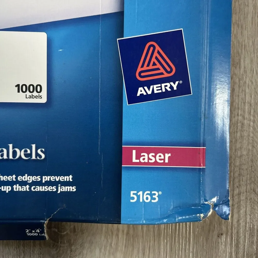 Avery 5163 TrueBlock Shipping Labels 2 x 4 100 Sheets 1000 Labels White New
